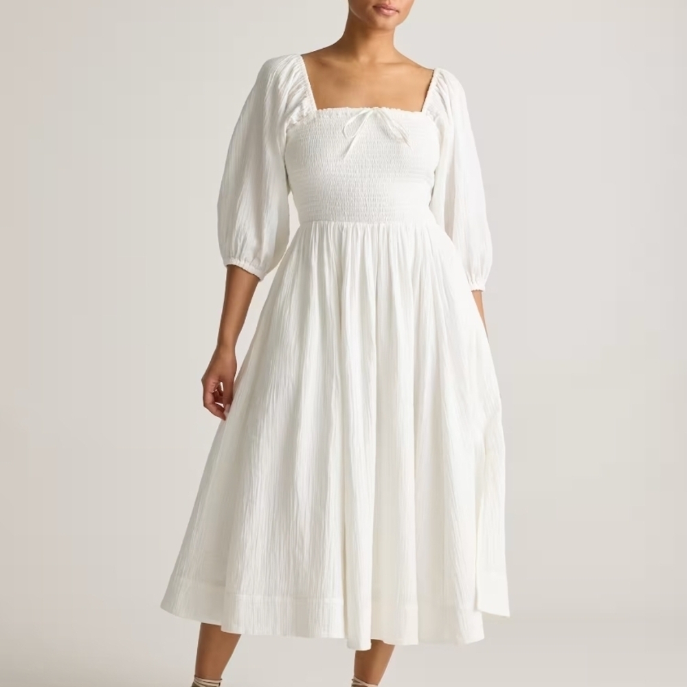 Quince White Midi Dress